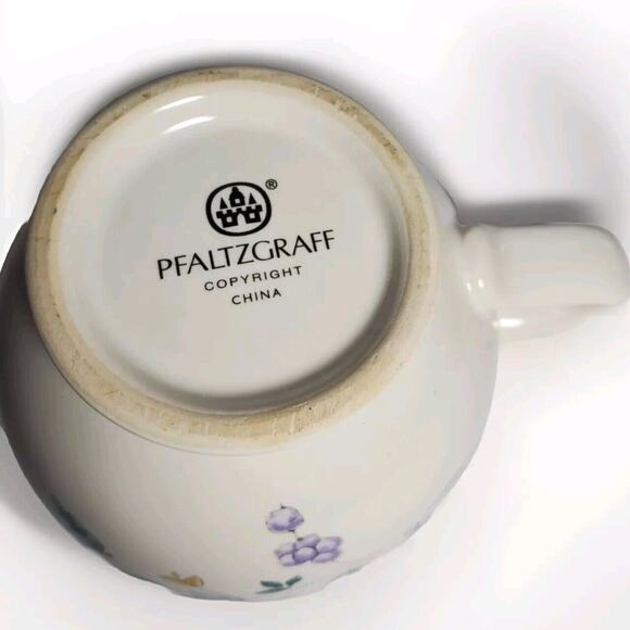 Vintage Pfaltzgraff April Floral Stoneware Nesting Stackable Tea Pot & Mug Set - Picture 9 of 12